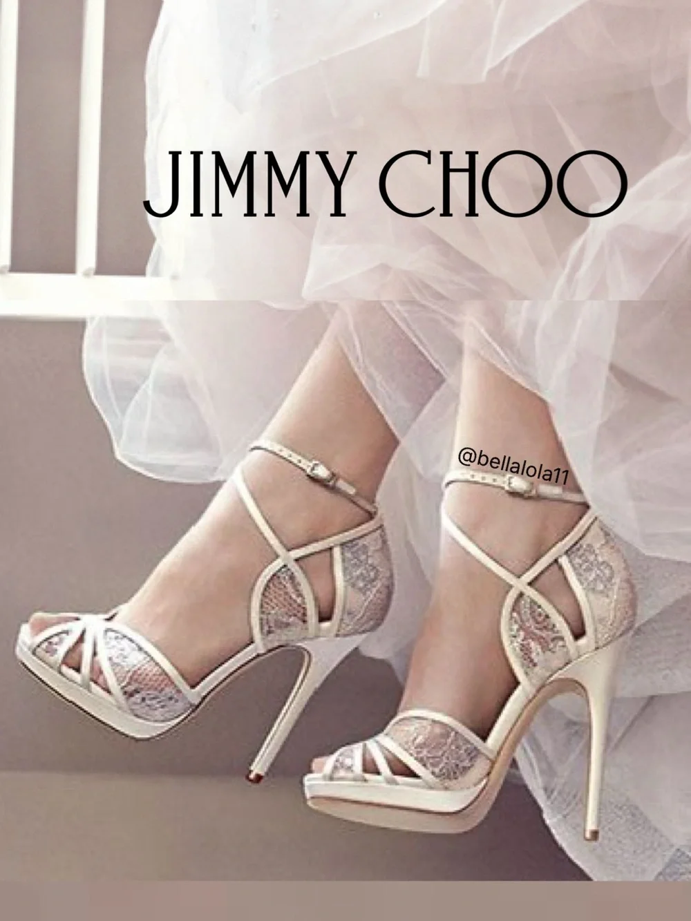 AUTHENTIC JIMMY CHOO ITALIAN LACE HEELS